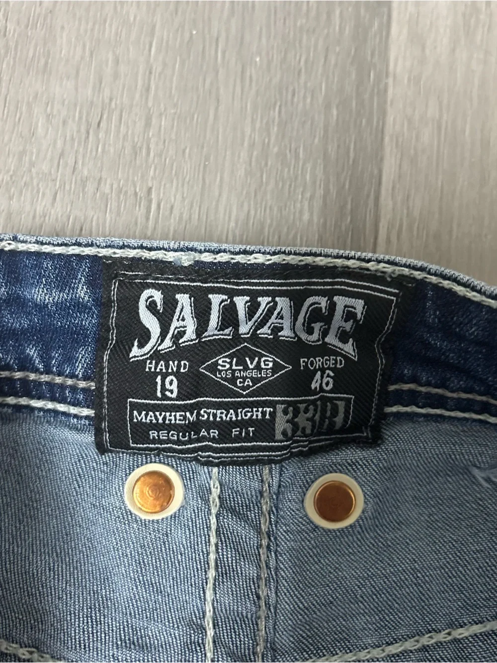 Salvage Buckle Exclusive Mayhem Straight Regular Fit Faded Blue Men’s Jeans 33R